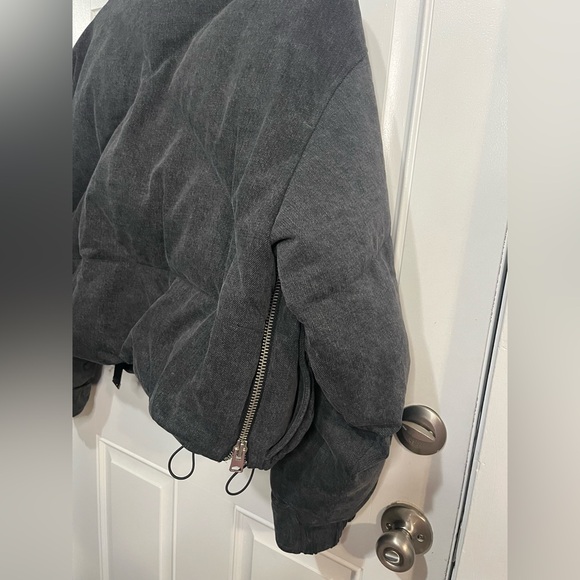 AGOLDE Relaxed 
Nova Denim Puffer In Marbled Blk (washed BIk) Puffer Jacket XS - Picture 9 of 16